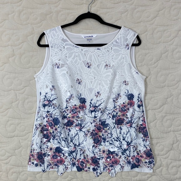 Peter Nygard White and Purple Floral Lace Blouse Set - Picture 4 of 15